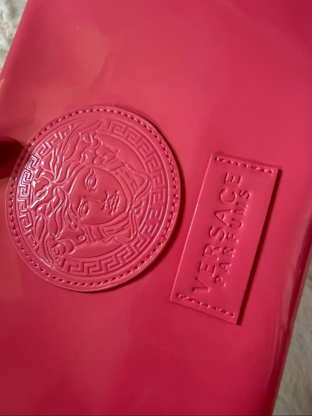 NEW Versace Hot Pink Patent Medusa Pouch